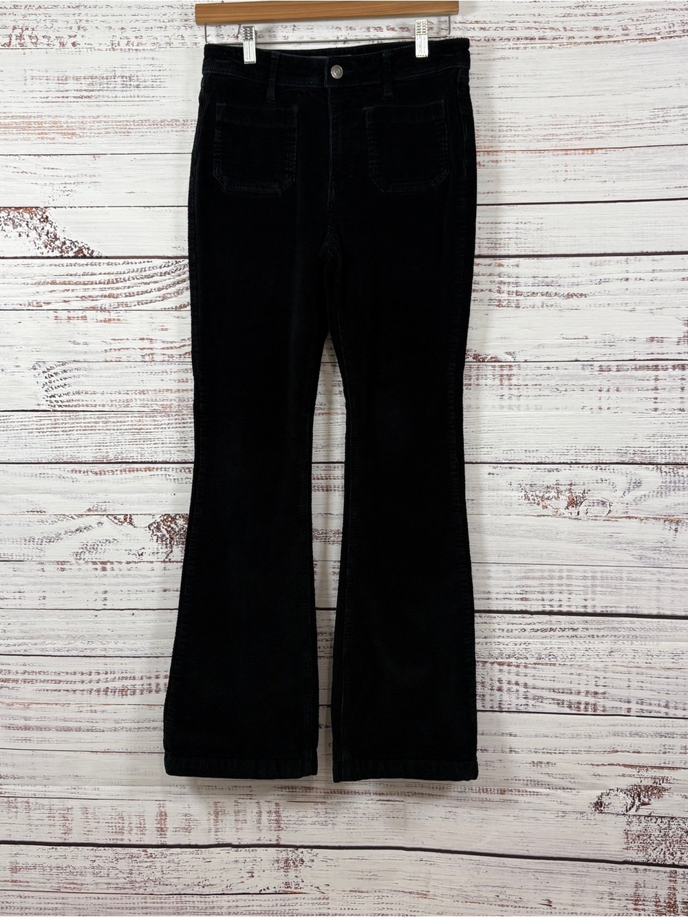 ModCloth All Aboard For Corduroy Navy Mid Rise Flare Pants